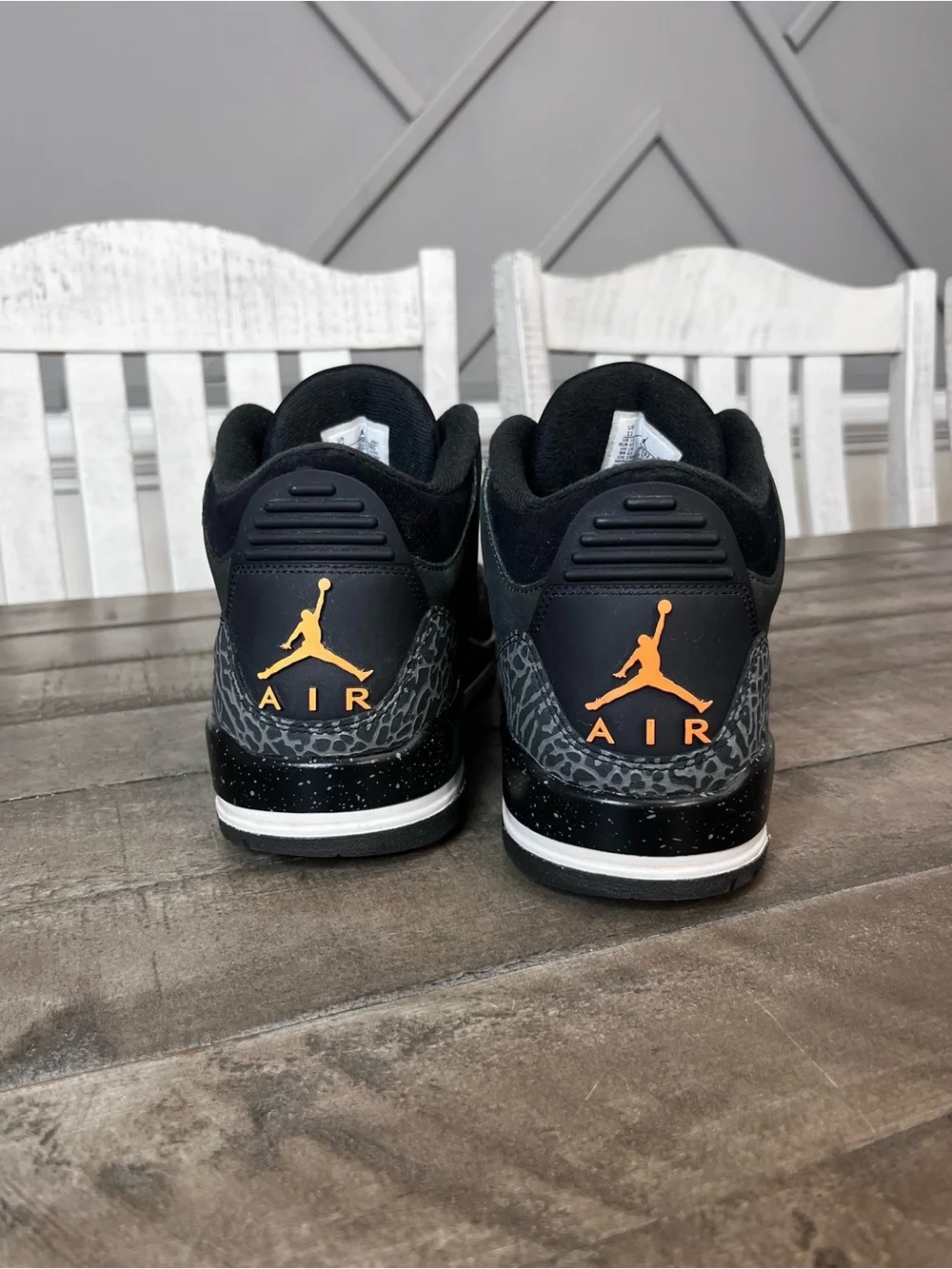 Nike Air Jordan 3 Retro Fear Pack 2023 Black Orange Gray Mens Sz 11